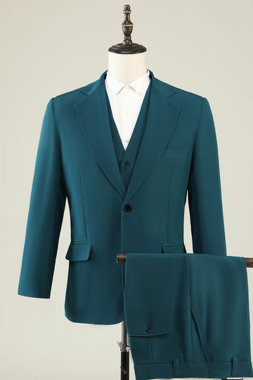 Mørkegrøn hakket revers 3 stk mænds galladragter